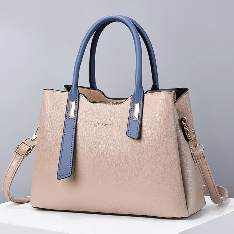 Fashionable Minimalist Women's Shoulder Bag Luxury Mom Handbag PU Leather Simple Elegant Ladies Carryall Tote Bag for Daily Use