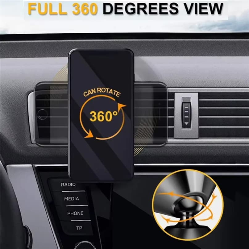 Magnetic Phone Holder Car Mount With Car Air Vent Clip Cellphone Mount Phone Bracket 360 Degree Adjustable Smart Phone Universal