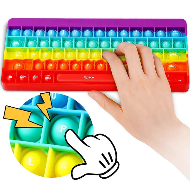 Rainbow Sensory Fidget Toys tastiera Push Game bambini ansia giocattolo antistress Juguetes Sensoriales antiestres Para niecos