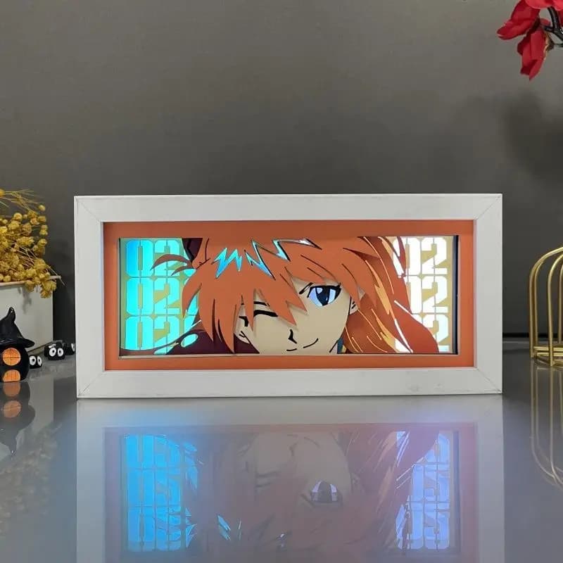 Luce Notturna Decorativa EVA Asuka Langley Soryu, Poster Anime Kawaii Luminoso, Ornamento da Scrivania, Regalo