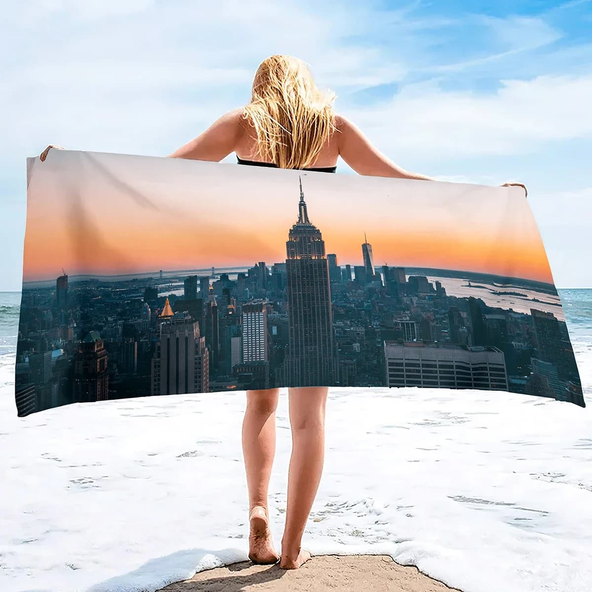 Comodi asciugamani da bagno New York City Bagno di grandi dimensioni Piscina Spa Asciugamani da spiaggia da viaggio Asciugamani leggeri a prova di sabbia ad asciugatura rapida
