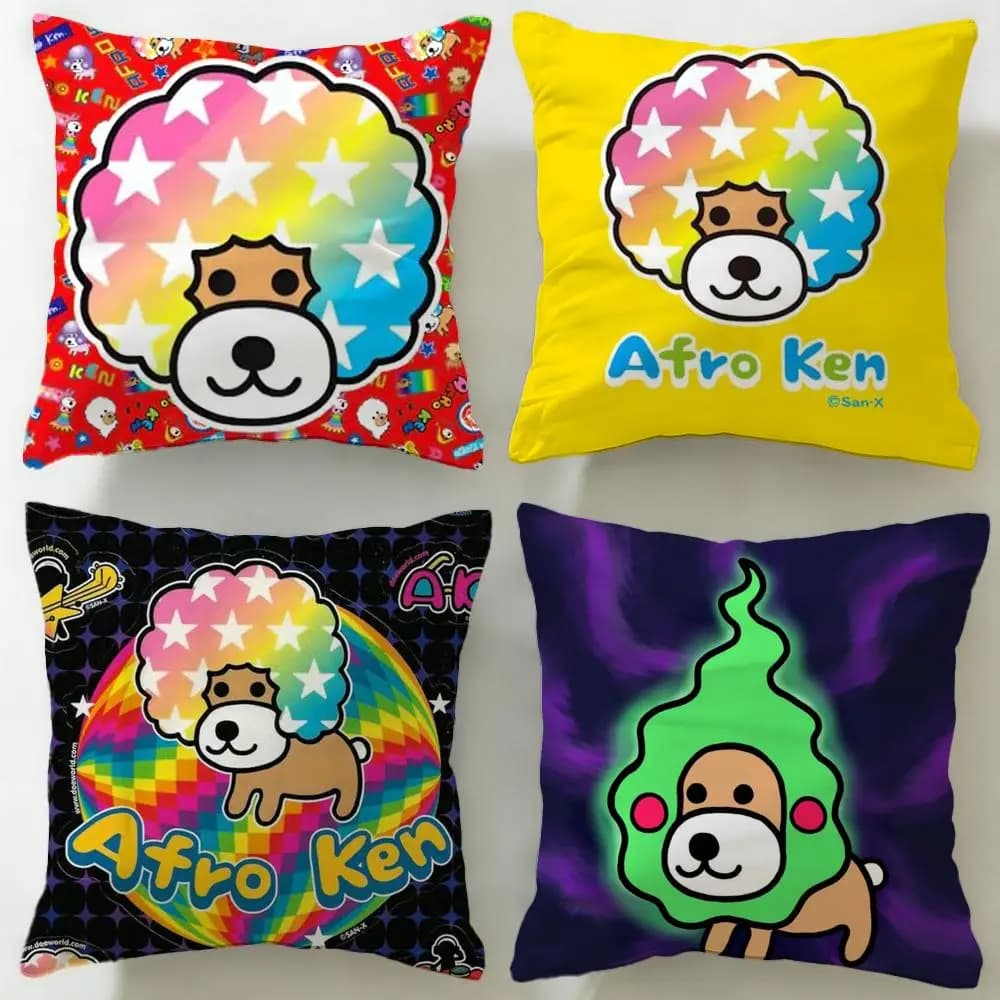 Federa per cuscino con personaggio dei cartoni animati classici Afro Ken, morbida e facile da lavare, versatile per divano, letto, viaggi e ufficio