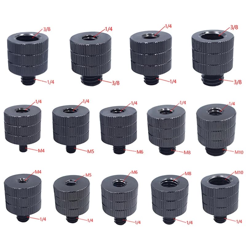Vite di conversione Adattatore convertitore per montaggio a vite con filettatura maschio-femmina da 3/8" Vite adattatore per montaggio standard 1/4 per treppiede per proiettore