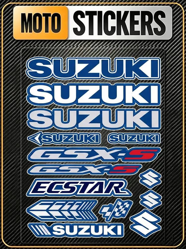 Adesivi Riflettenti Impermeabili di Sicurezza per Auto SUZUKI RACING, Protezione Universale per Casco da Bici, Tazza, Frigorifero