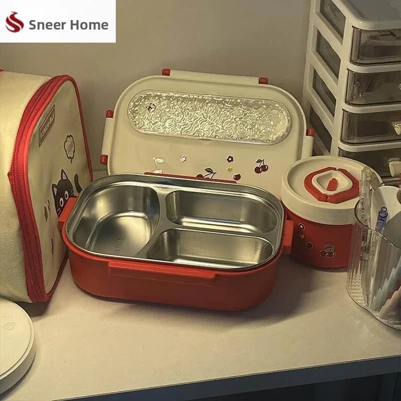 Contenitore per Pranzo in Acciaio Inox, Termico, per Lavoratori d'Ufficio e Studenti delle Scuole Elementari, Alto Valore Estetico