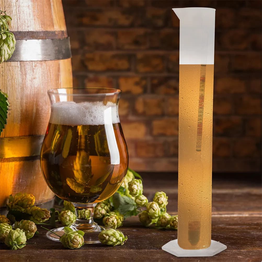 2 Set di Alcolometri a Tripla Scala in Vetro con Cilindro di Prova per la Produzione Casalinga di Birra e Vino, Kit di Fermentazione