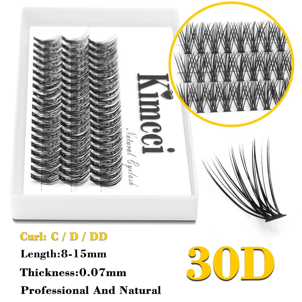 Kimcci 3D Russo Individuale Ciglia Estensione Visone Ciglia Professionisti Naturale 30P Ciglia Trucco Ciglia Finte Strumenti Cilia
