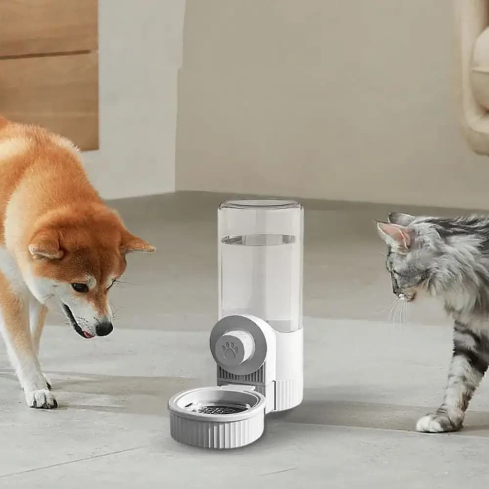 Automatic Hanging Pet Food/Water Dispenser Large Capacity Transparent Cage Feeder Leakproof Detachable Cat Water Bottle