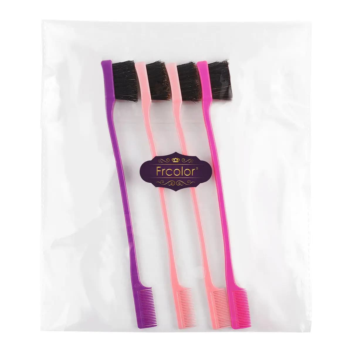 Set di 4 Pennelli per Sopracciglia a Doppia Testa, Strumento Leggero Premium per la Cura delle Sopracciglia, Pennello Multifunzione per Trucco e Styling Femminile