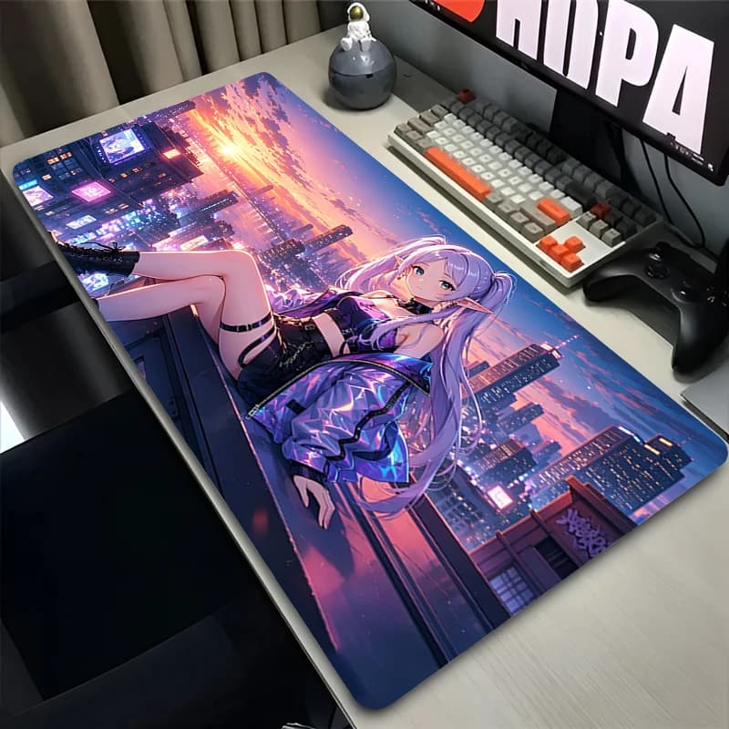 Colorful Anime Mouse Pad Notbook Extended Desk Mat Gamer Keyboard Pad Rubber Gaming Accessories Frieren At The Funeral Mousepad