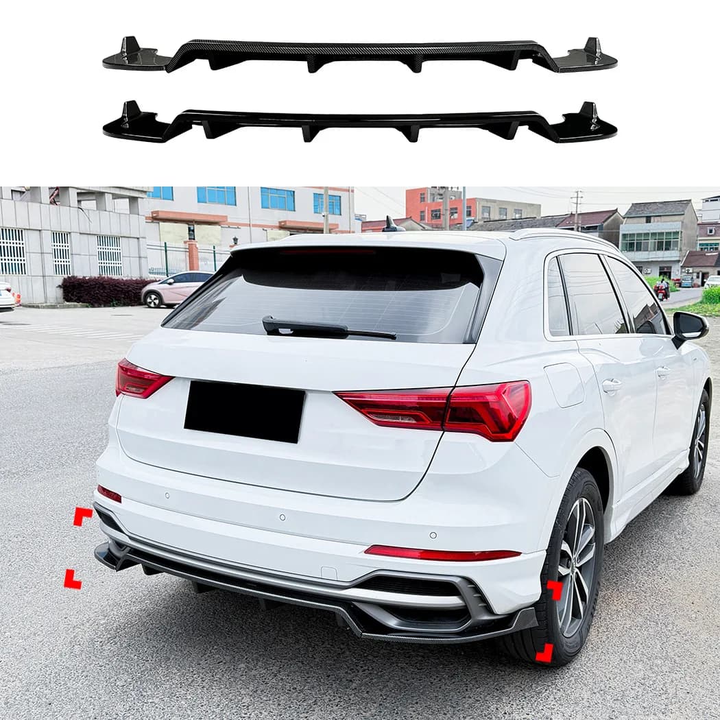 Per Audi Q3 F3 Sline Sportback 2019-2024, Separatore Diffusore Paraurti Posteriore in ABS, Spoiler, Parti Auto
