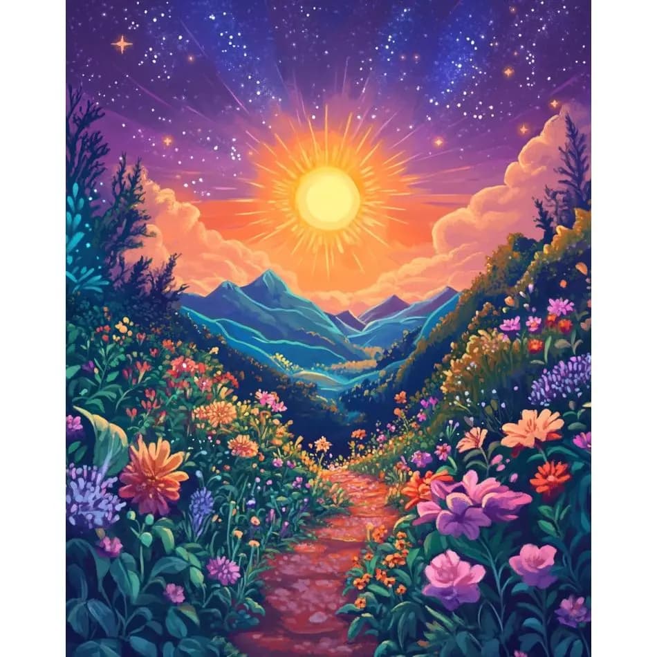 RUOPOTY Sun Diamond Painting Kit For Adults Diy Gift Landscape Full Round Paint With Diamonds Diy Crafts Adult Diamond Art