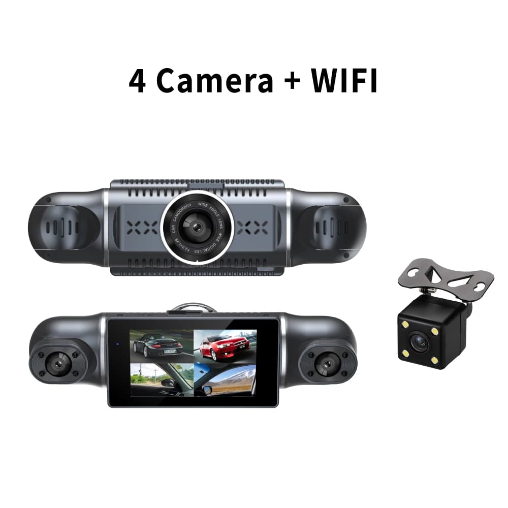 Dashcam 3 pollici IPS 4 canali UHD4K Telecamera per auto WiFi Visione notturna Registrazione Auto DVR Loop Dash Recorder Accessori per veicoli