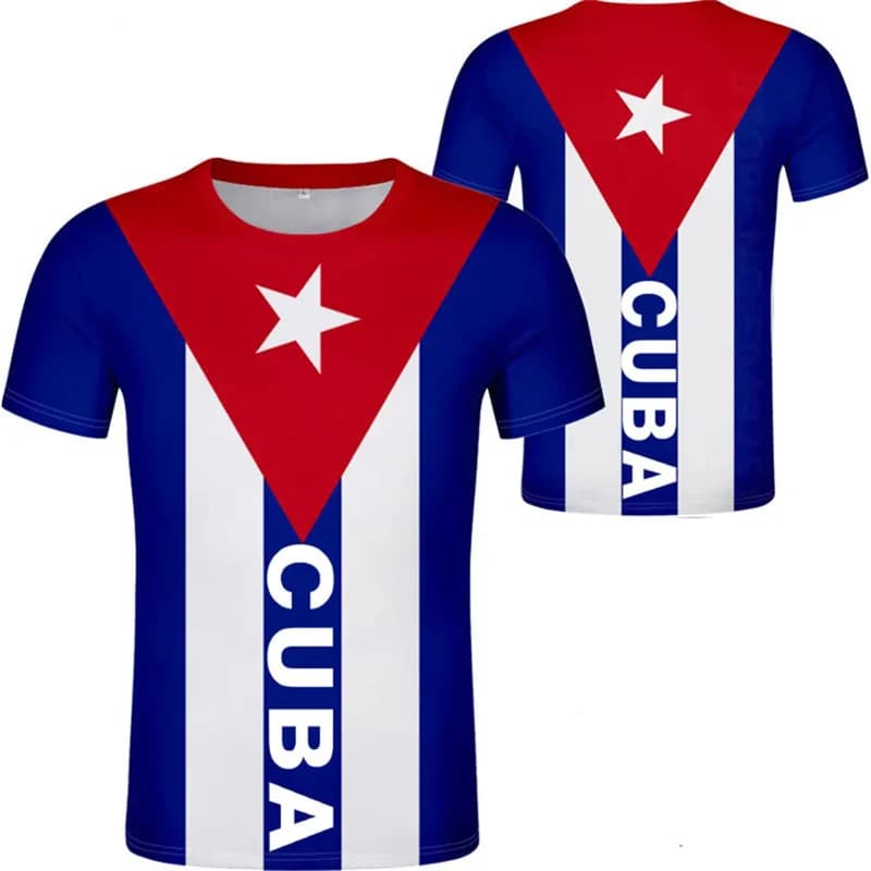 Maglietta Sportiva con Stampa 3D della Bandiera di CUBA, Asciugatura Rapida e Traspirante, per Uomo e Donna, Jersey da Calcio e Basket, Abbigliamento a Maniche Corte