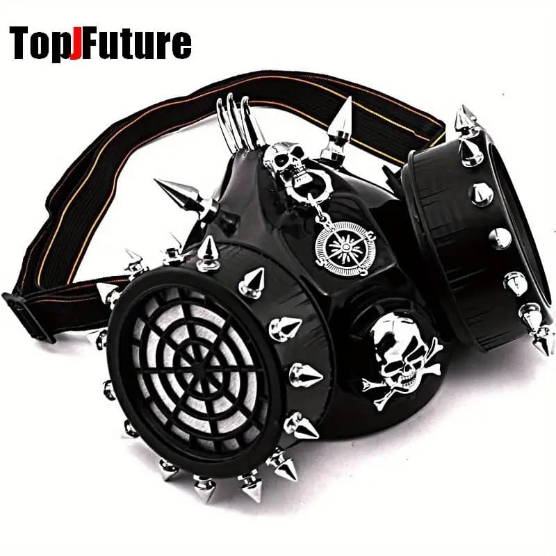 10 styles Steampunk Chain Mask with Cosplay Pin Retro Punk Breather Cyber Punk Gothic Rivet Mask Party Accessories