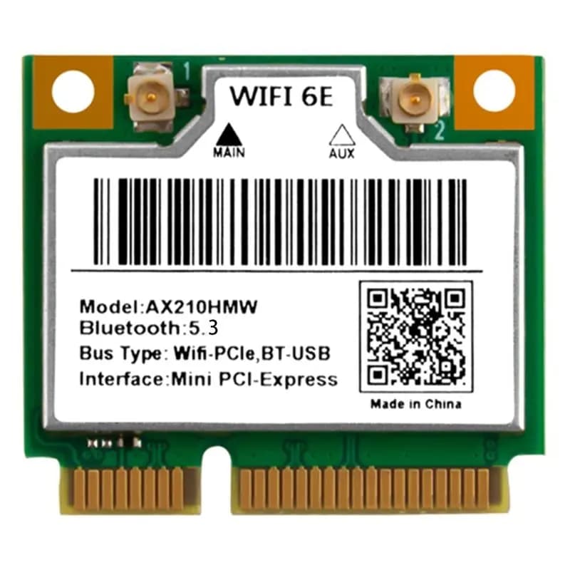 AU61-AX Wifi 6E Mini PCI-E Scheda di rete wireless AX210HMW Adattatore Bluetooth 5.3 per laptop desktop, Tri-Band 2.4/5/6Ghz
