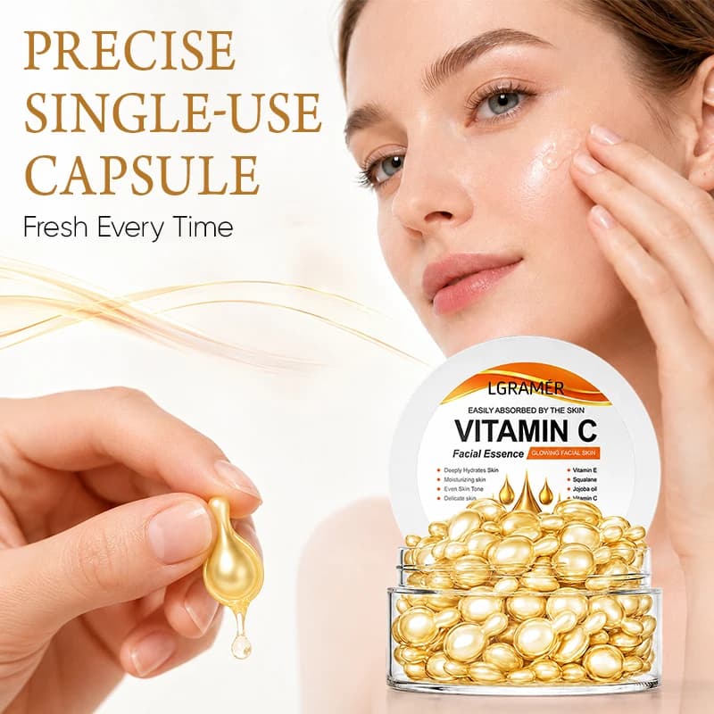 40/80pcs Vitamin C Moisturizing Essence Capsules,Nourishing Hydrating Facial Essence,Deep Hydrating Essence Suitable for Travel