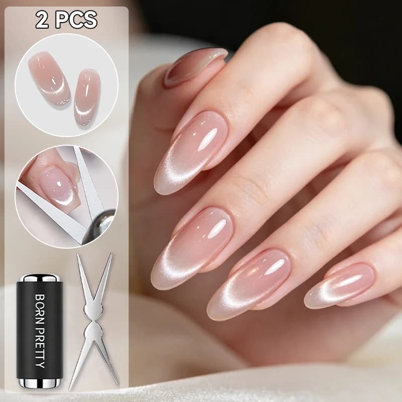 1/2Pcs Dual Head Nail Art Magnet Stick Shock Resistant Strong Magnetic Nail Tool with Black Protective Cover Manicure Tool