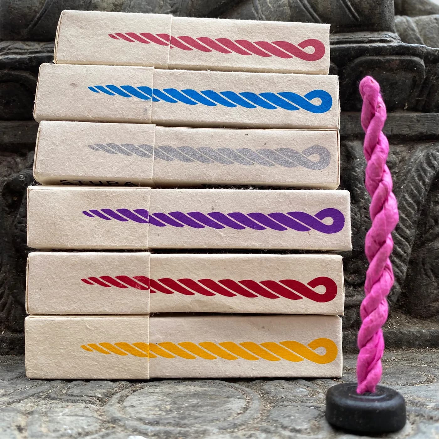 Handmade Colorful Rope Incense with Holder for Meditation Lokta Paper Incense Nepal Incense Sticks Home Fragrance