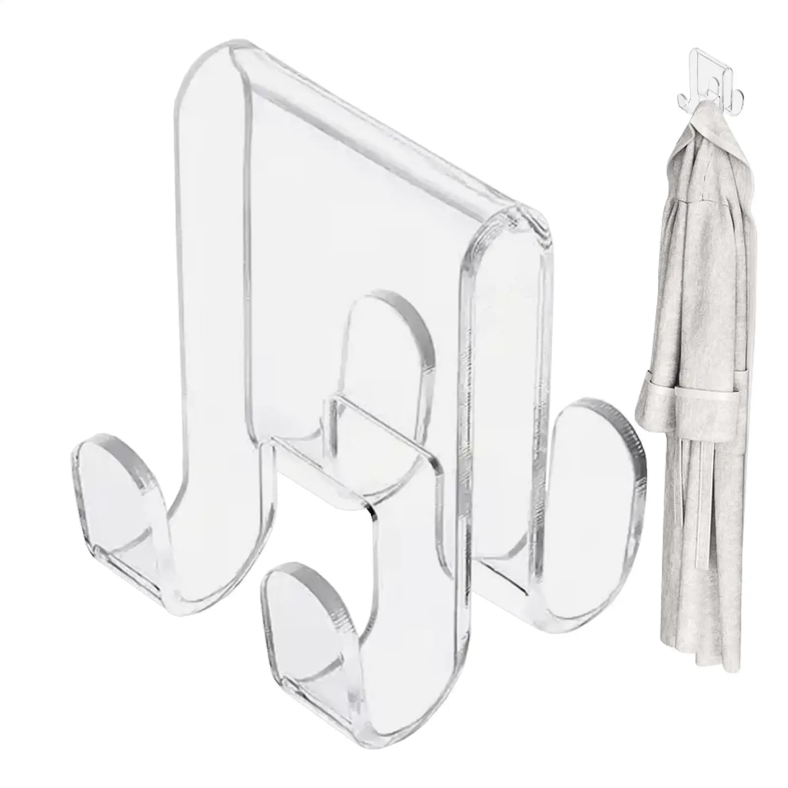 Gancio per porta in vetro per bagno, ganci appendi asciugamani in acrilico trasparente per porta doccia, strumento di stoccaggio per salviette, accappatoi, vestiti e asciugamani