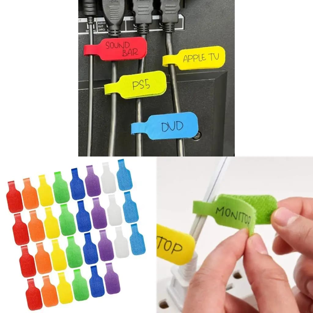 E1PF 20/30/50Pcs Set Writable Cable Tie Nylon Wire Bands 8 Color Organization For Easy Identification Of Wire