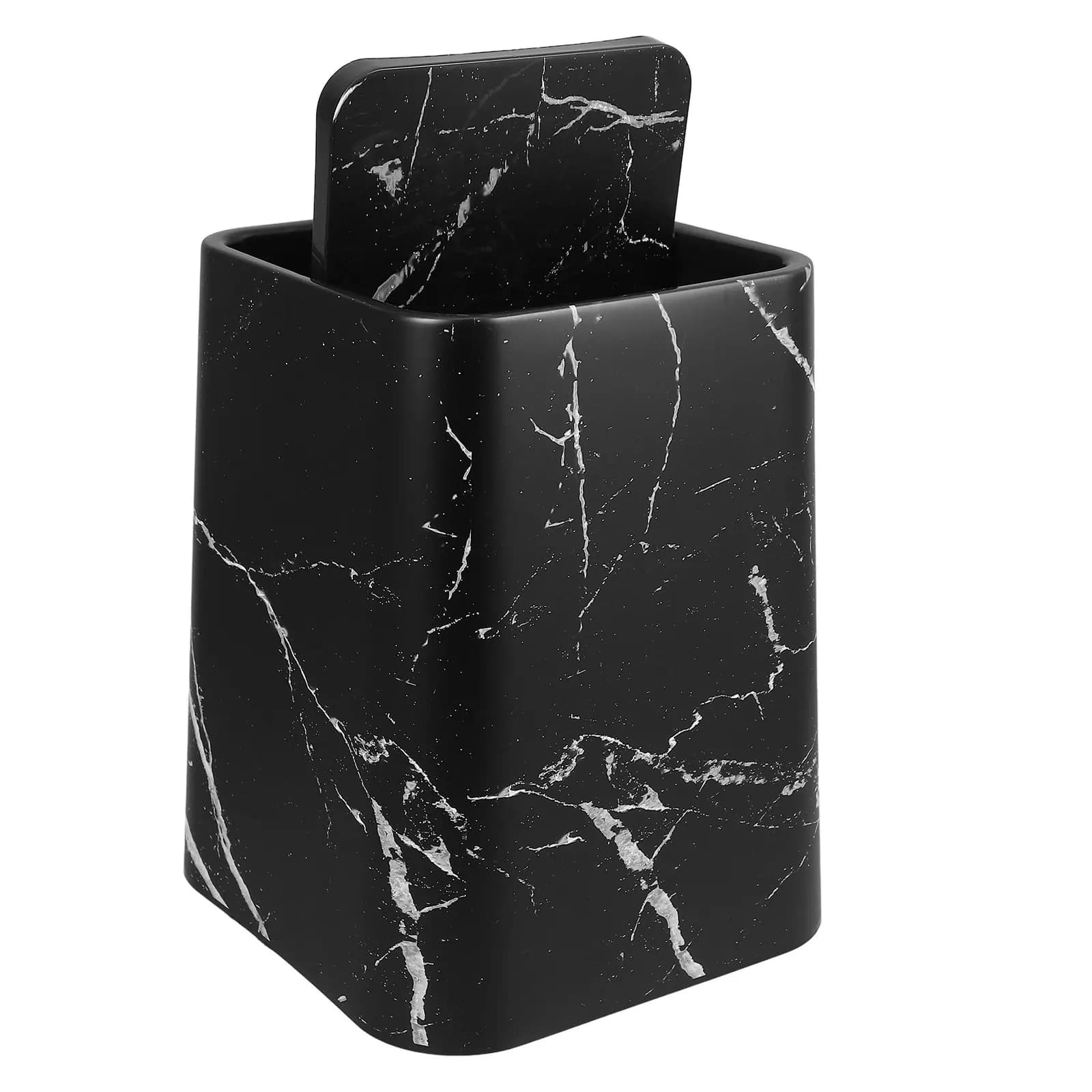 Cestino per Rifiuti con Coperchio in Stile Marmo Moderno, Elegante per Bagno, Cucina, Soggiorno, Ufficio, Facile da Pulire