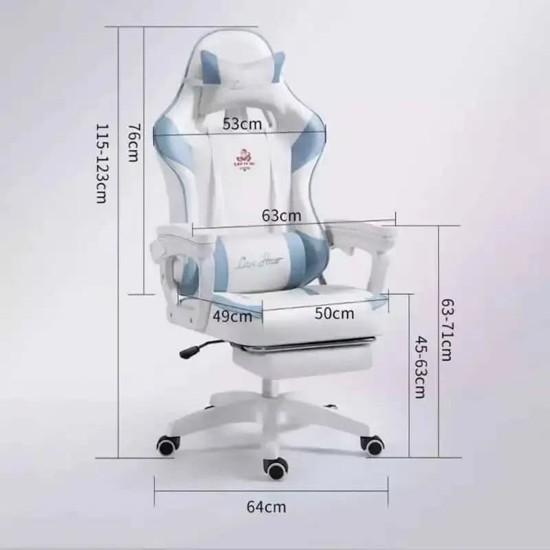 Sedia estetica blu confortevole poggiapiedi Oficina Kawaii Gaming Office sedia per ragazze di lusso Sillas De cuscino per mobili ergonomici