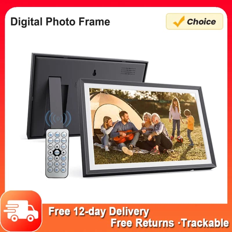 10.1 Inch Digital Photo Frame Desktop Electronic Album 1280*800 IPS Screen Supports Photo/ Video/ Music/ Clock/Calendar Function