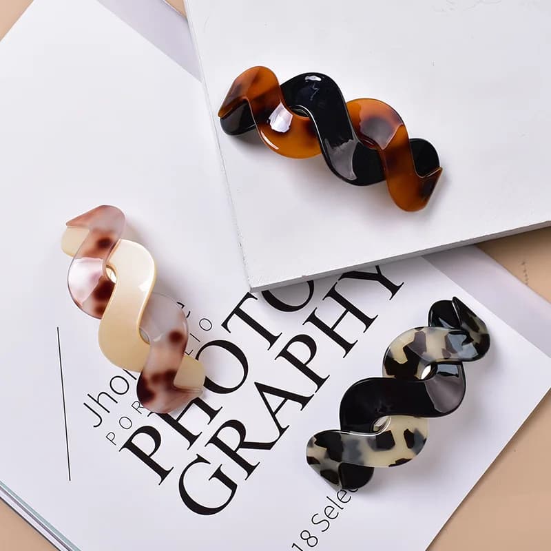 Moda donna coreana cielo stellato onda croce clip per capelli fiocco nodo clip a becco d'anatra clip per capelli in metallo acrilico accessori per capelli per ragazze