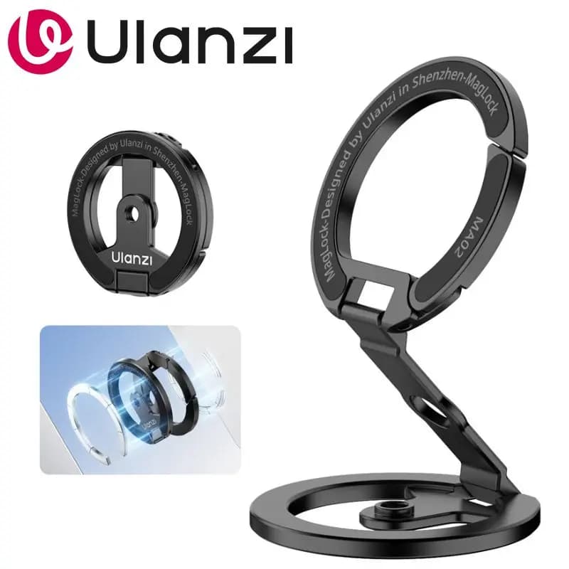 Dual Magnetic Support Ulanzi MA02 MagLock for Phone, Multiple Modes, Flexible Folders for Any Corner, MagSafe for iPhone 15/14/13, Selfie and Vlog