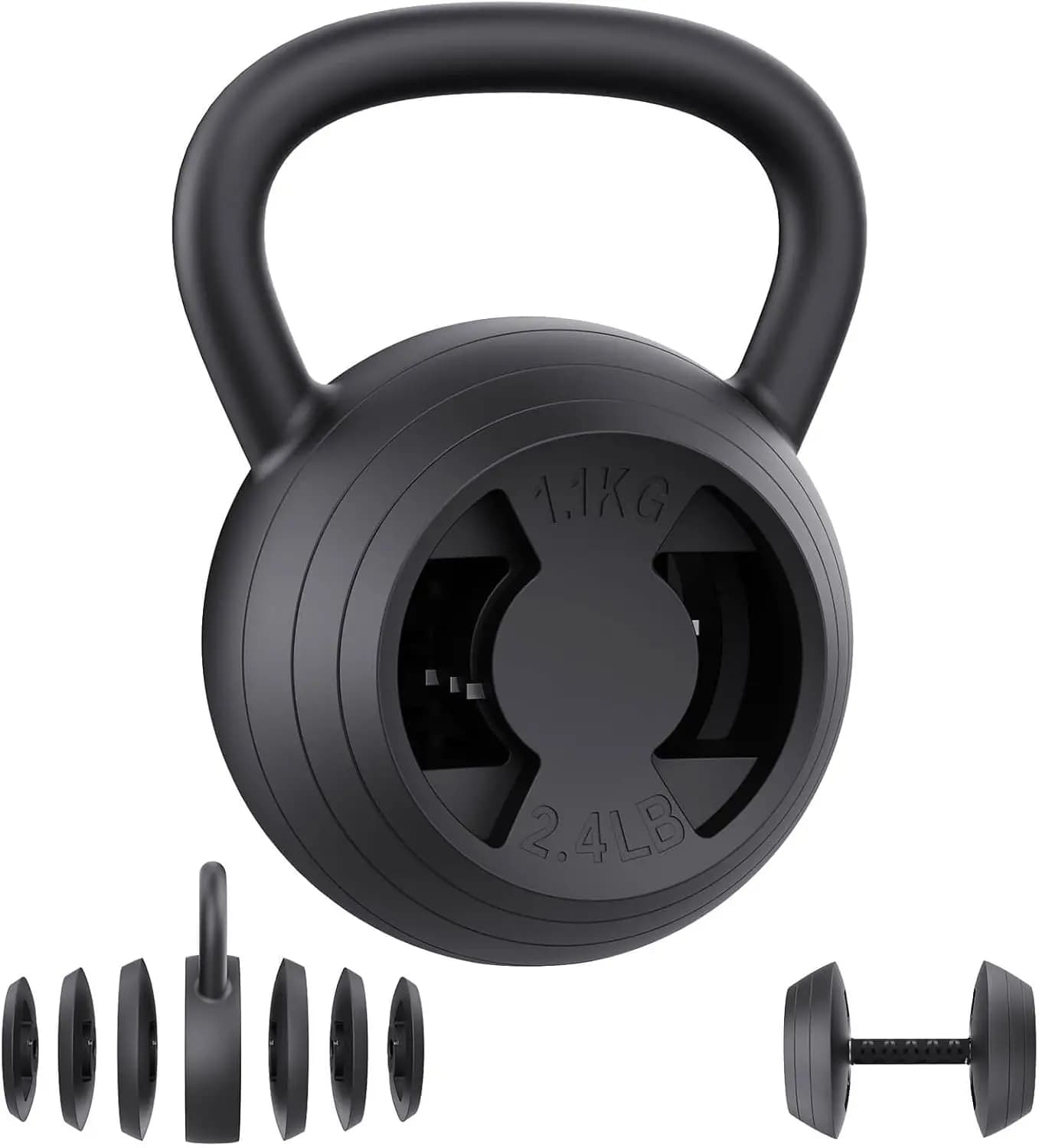 Adjustable Kettlebell and Manubri Set, Weight Range 15-45 LB for Strength Training in Home Gym
