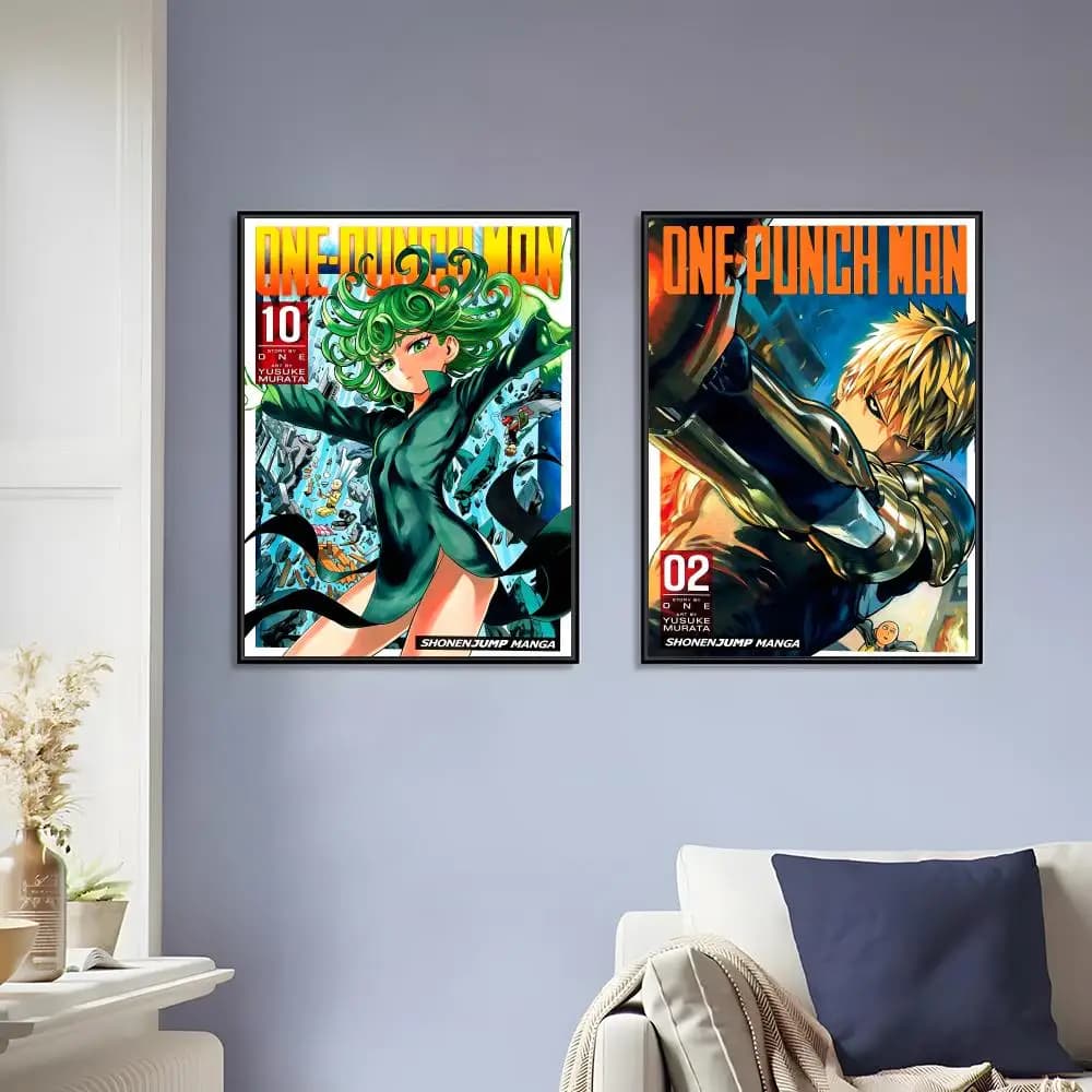 Anime O-one PuncheES Man Painting Calligraphy Canvas Painting Art For Bathroom, Living Room Home Wall Decor Picture