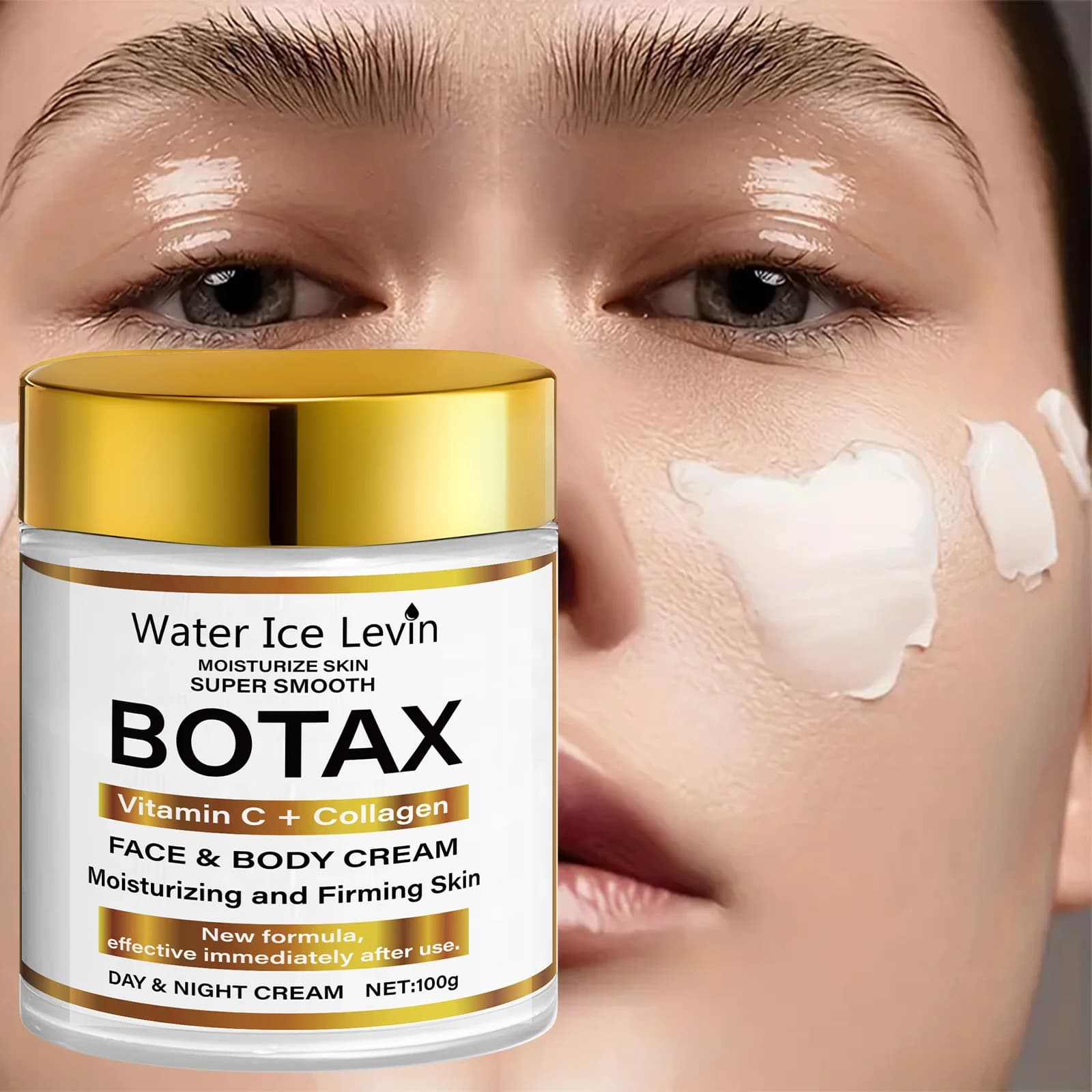 Water Cream Ice Levin BOTAX: vitamin C + moisturizing face and body to collagen to firm and super smooth skin. Usage day/night
