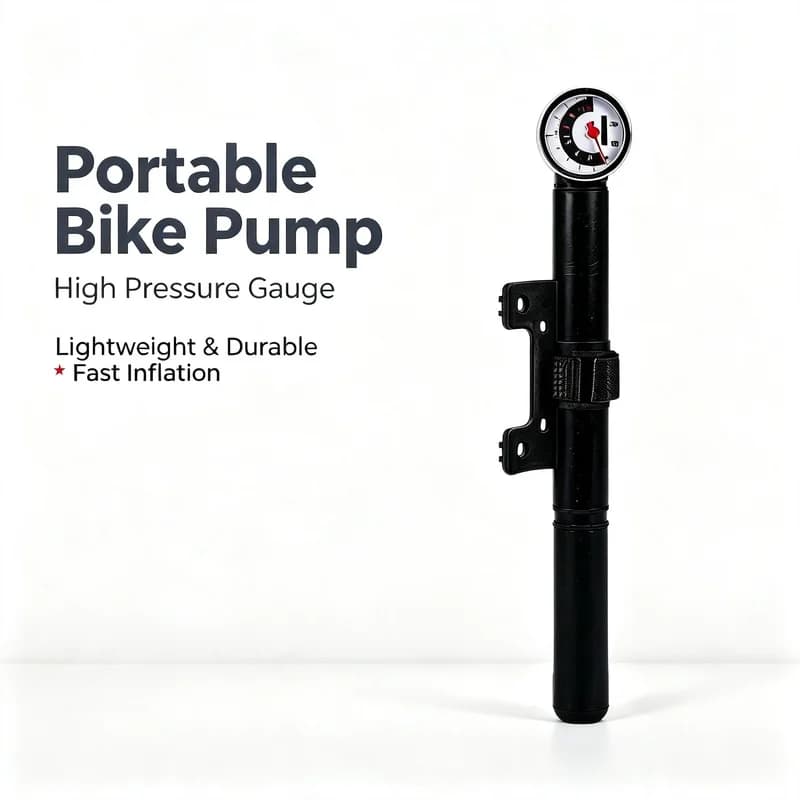 Portable High Pressure Bike Hand Pump With Gauge Schrader Presta Mini Bicycle Air Pump MTB Road Cycling Inflator