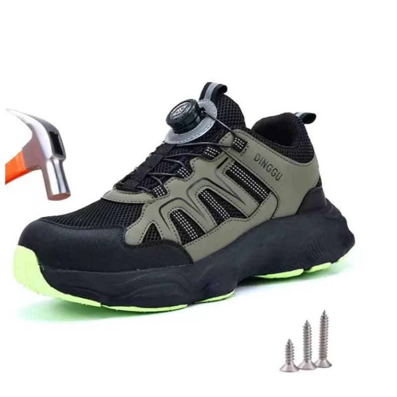 Rotating Button Work Safety Shoes Men Protection Steel Toe Labor Shoes Industrial Security Work Boots Breathable Safety Sneakers