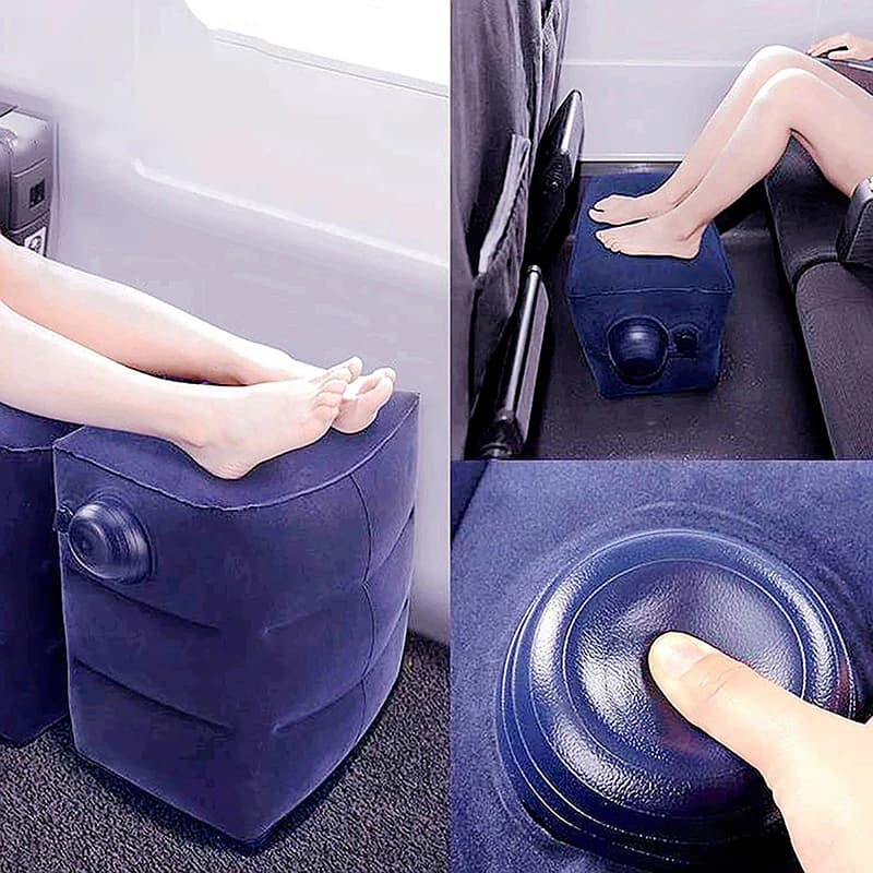 Cuscino da viaggio gonfiabile poggiapiedi per bambini auto aereo letto per dormire supporto per gambe cuscino poggiapiedi regolabile in altezza per lunghi viaggi