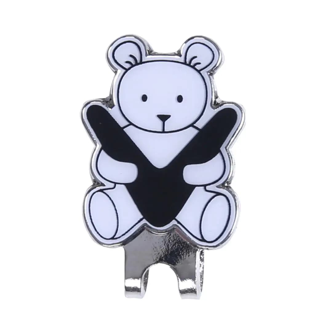 Golf Ball Markers with Hat Clip Metal Cute Bear Magnet Golf Tools for Golfing Marker Practice