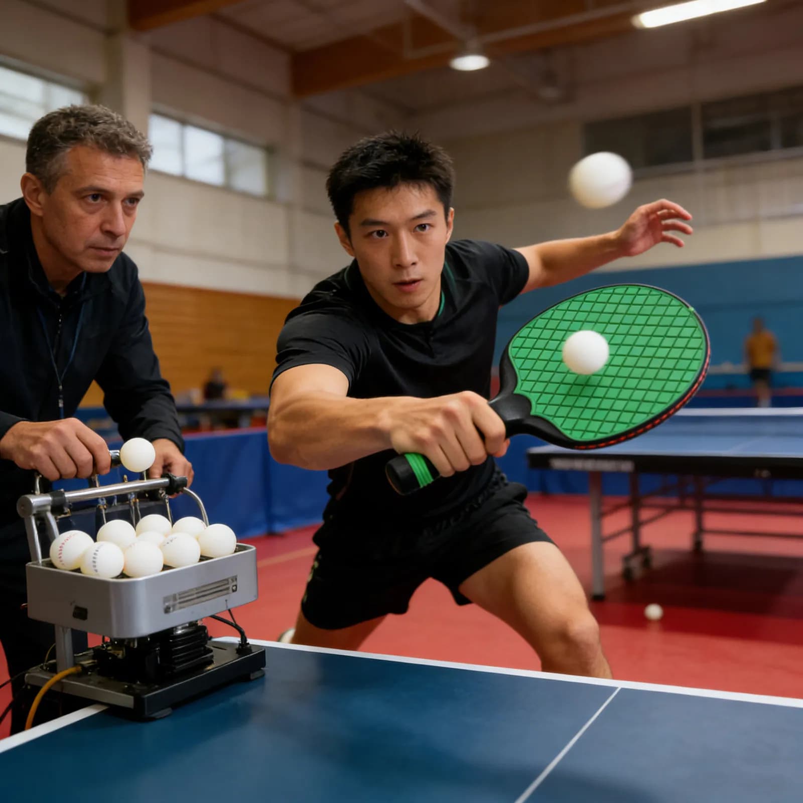 Set di 2 Racchette da Ping Pong per Principianti Rosse - Impugnatura Ergonomica per Allenamento Tecnico, per Uso Domestico e all'Aperto