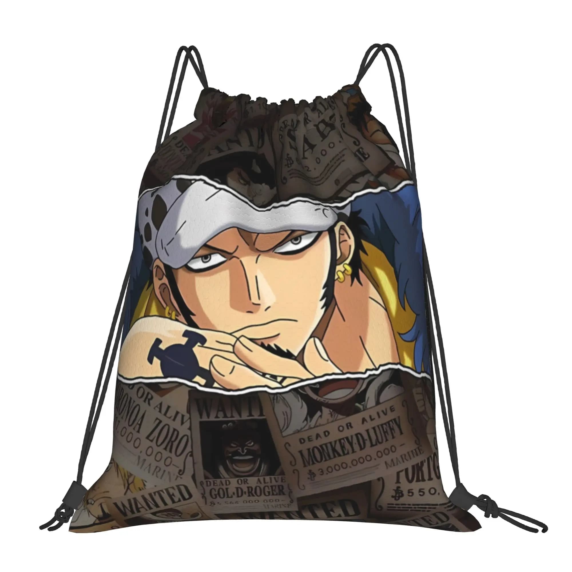 Zaino portatile con coulisse Trafalgar Law One Piece, borsa da equitazione, sacca sportiva con coulisse per scarpe