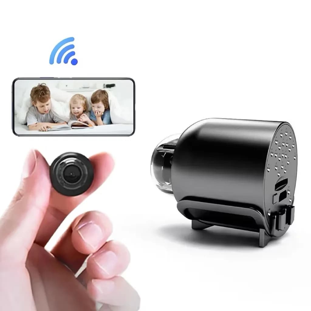 Mini Telecamera Wi-Fi 1080P Reale per Casa, Monitor per Bambini, Visione Notturna, Rilevamento Movimento, Telecamera di Sicurezza Familiare Grandangolare