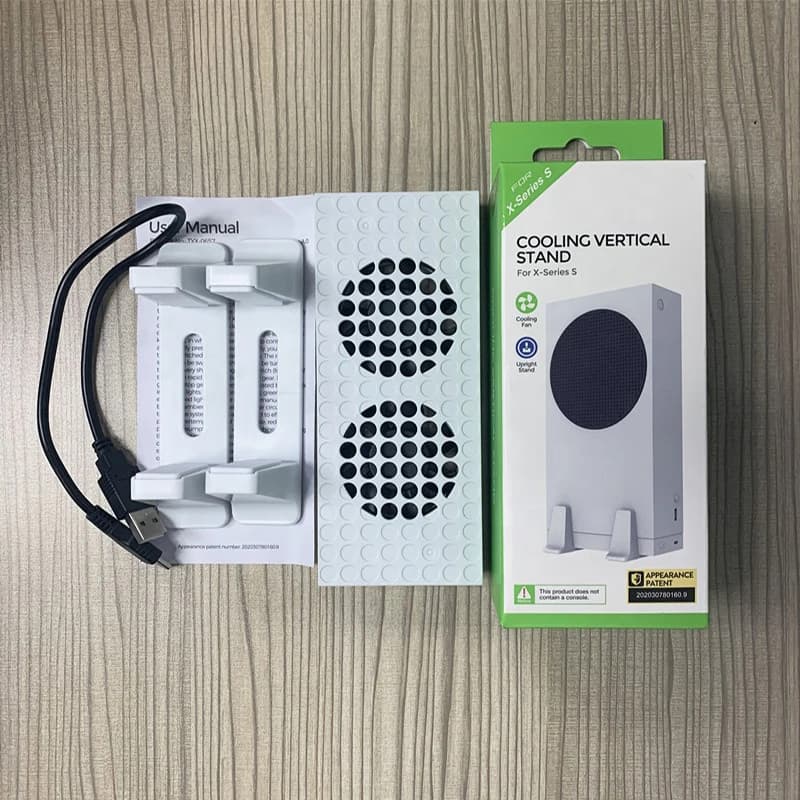 TYX-0658 per console Xbox Series S Sistema di ventola verticale con doppio dispositivo di raffreddamento 2 Hub USB Supporto di raffreddamento di ricarica