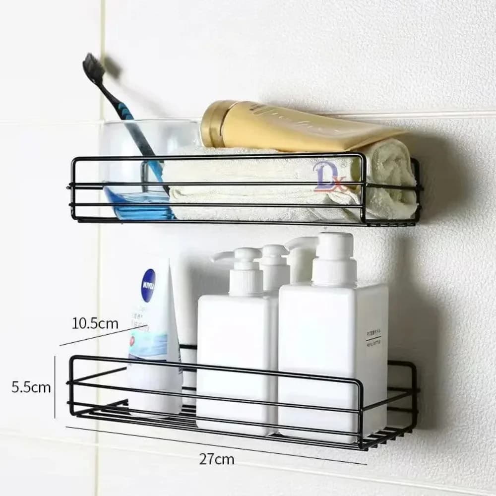 Bathroom Storage Rack Kitchen Organizer Shelf Black Shelves Corner Frame Iron Shower Punch Free Mounted Caddy Rack bathroom storage
