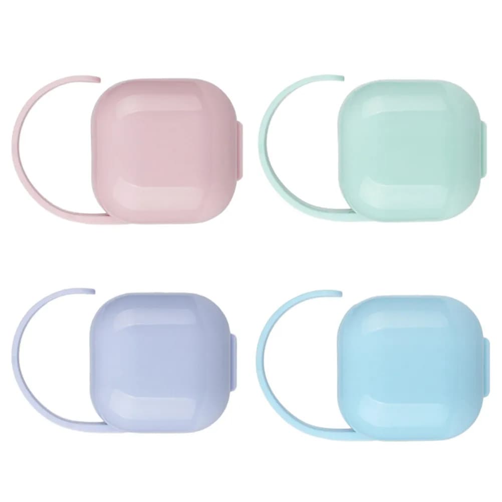 4Pcs Pacifier Storage Box Portable Plastic Baby Soother Case Dustproof Carrier Easy Attachment for Stroller Diaper Bag Sanitary