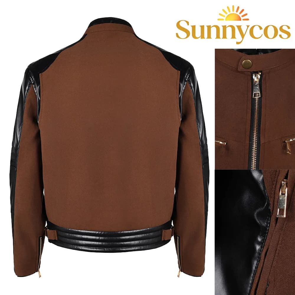 Costume da Cosplay di Johnny Cage, Giacca Marrone, Abbigliamento per il Gioco Mortal Kombat 2026, Outfit per Uomo, Halloween e Carnevale