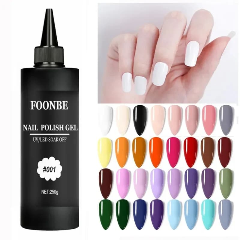 250g smalto per unghie Gel bianco vernice semipermanente colore UV colla per unghie smalto per unghie Glitter LED Esmalte Top Base Coat vernice Gel