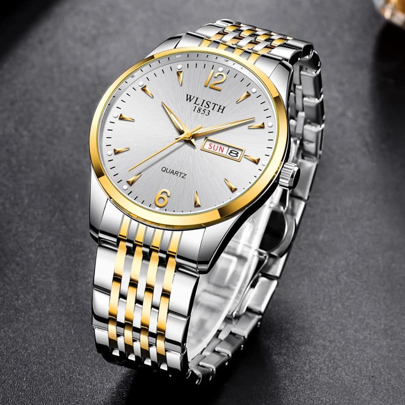 Orologi al quarzo di lusso da uomo, orologio con lancette luminose, orologio da polso alla moda, impermeabile, in acciaio inossidabile, Relogi