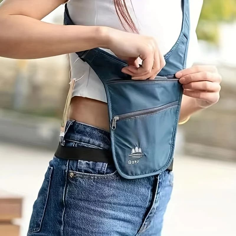 Waterproof Lightweight Running Waist Bag Portable Adjustable Shoulder Bag Invisible Travel Belt Bag