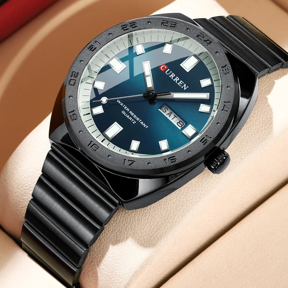 CURREN NUOVO orologio di lusso da lavoro impermeabile orologio maschile data luminosa orologio da uomo al quarzo quadrato in acciaio inossidabile reloj hombre