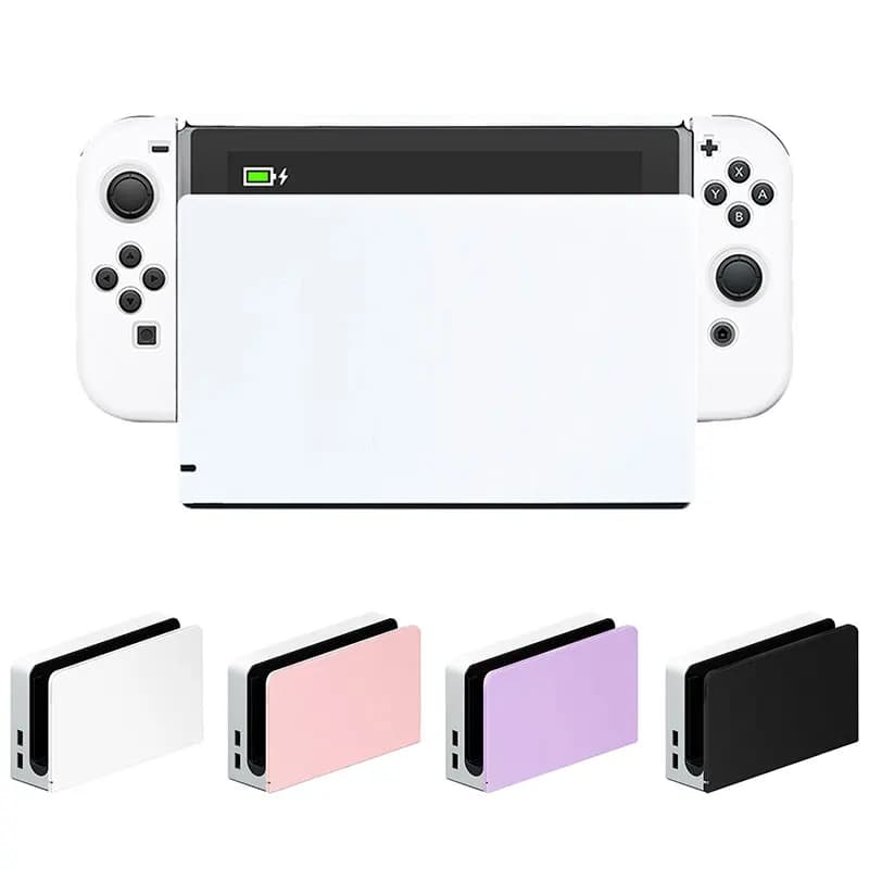 Copertura protettiva decorativa per piastra frontale per Nintendo Switch Oled Ricarica TV Dock Station Custodia per piastra frontale sostitutiva color caramello