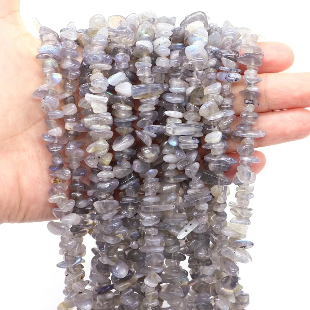 Ghia naturale irregolare Flash Labradorite Pietra Chip sciolti Perline Creazione di gioielli Fai da te Collana Bracciale Accessorio Regalo di festa